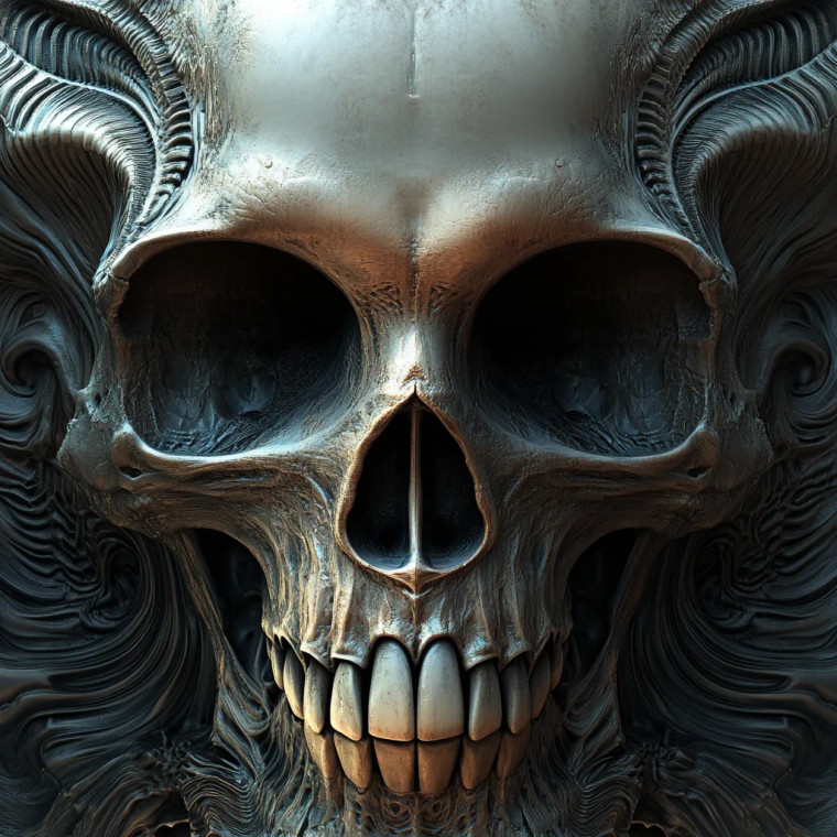 Giger Skull Vinyl Car Decal Sticker – Waterproof & UV-Resistant 8"