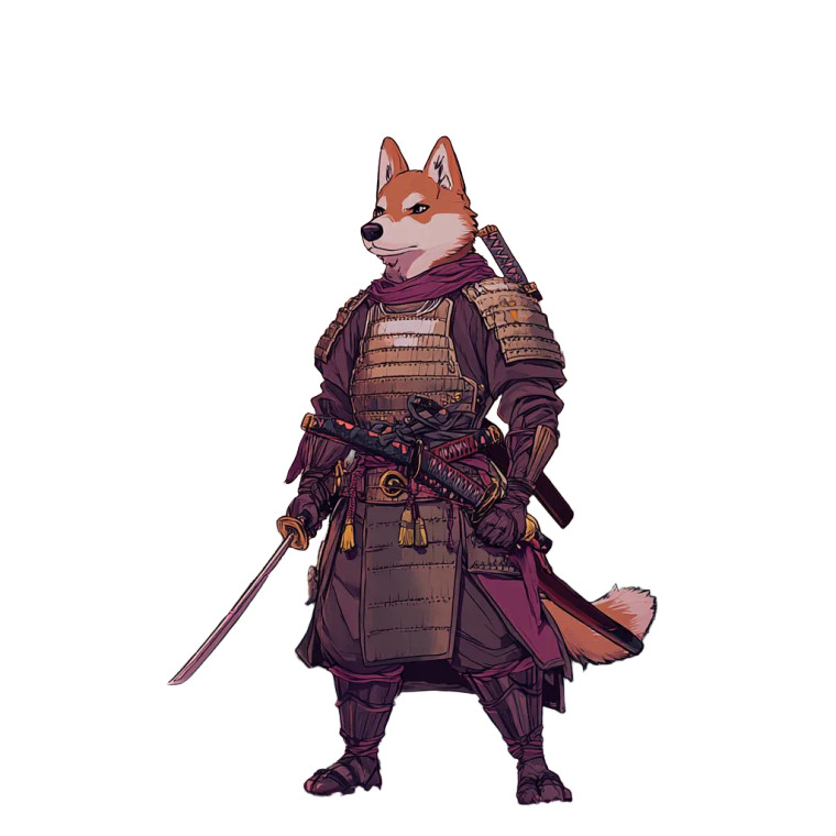 Anime Dog Samurai Vinyl Car Decal Sticker – Waterproof & UV-Resistant 8"