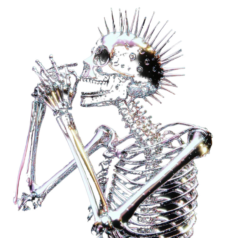 Alien Skeleton Moon Vinyl Car Decal Sticker – Waterproof & UV-Resistant 8"