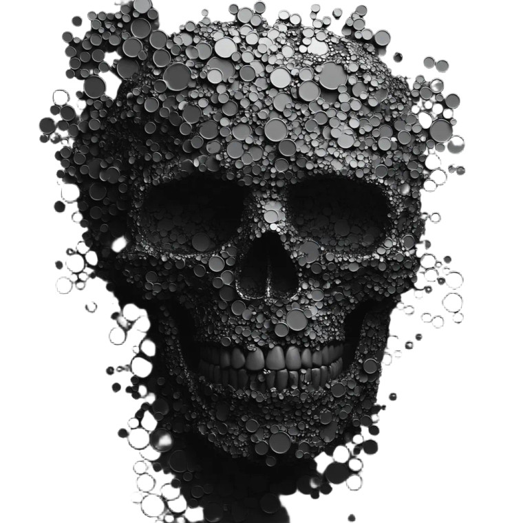 Exploding Skull Font Vinyl Car Decal Sticker – Waterproof & UV-Resistant 8"