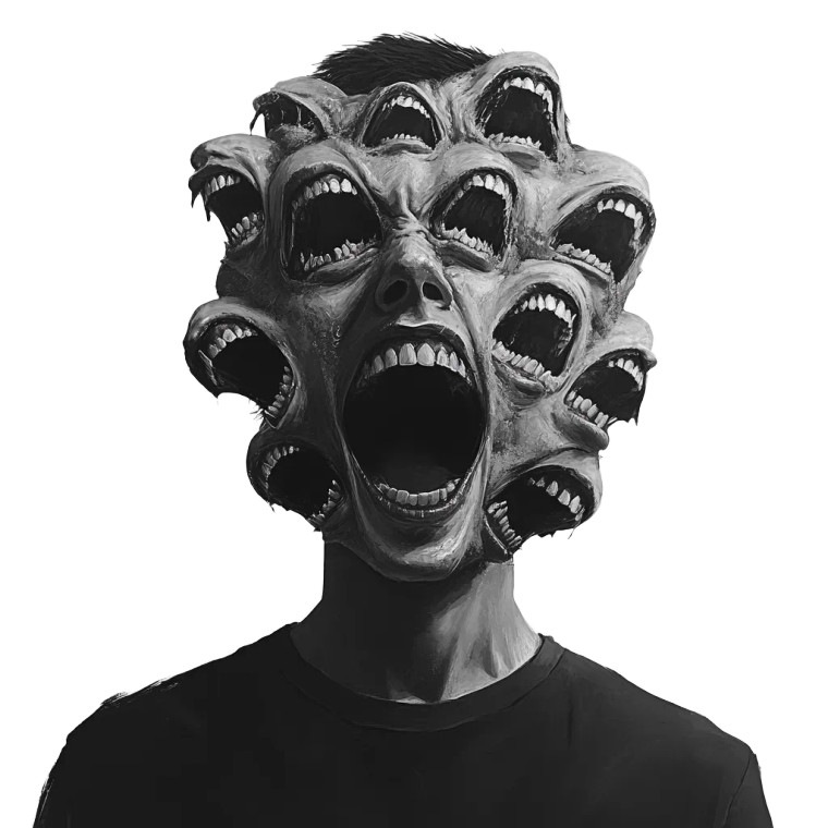 Screaming Mouths Face Vinyl Car Decal Sticker – Waterproof & UV-Resistant 8"