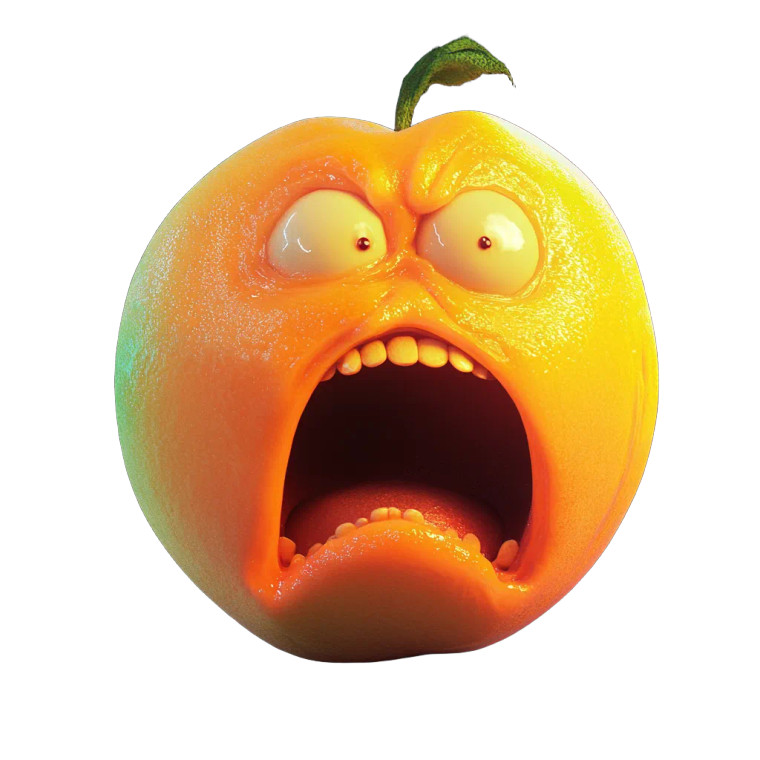 Terrified Ripe Peach Vinyl Car Decal Sticker – Waterproof & UV-Resistant 8"