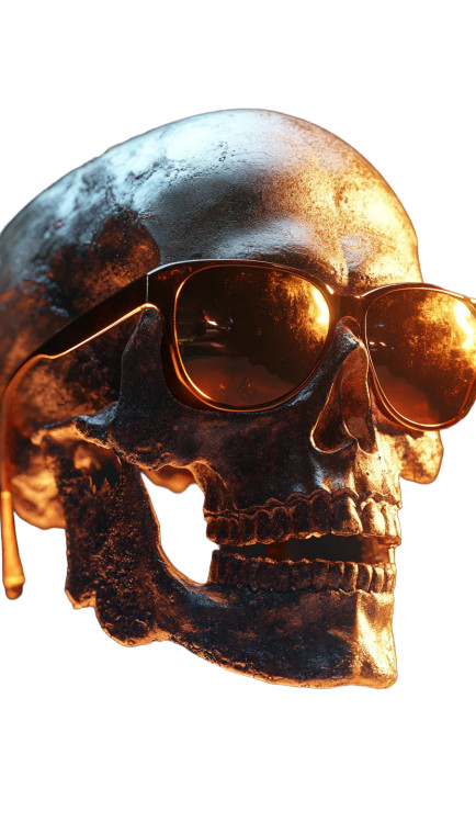Skull With Sunglasses Vinyl Car Decal Sticker – Waterproof & UV-Resistant 8"