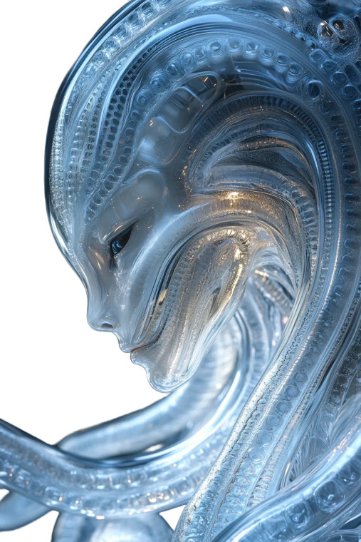 Alien Biomechanical Surface Vinyl Car Decal Sticker – Waterproof & UV-Resistant 8"