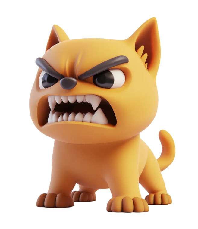 Angry Cute Dog V2 Vinyl Car Decal Sticker – Waterproof & UV-Resistant 8"