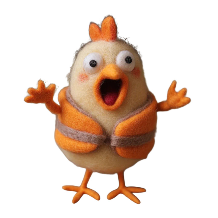 Screaming Chicken Lifejacket Vinyl Car Decal Sticker – Waterproof & UV-Resistant 8"