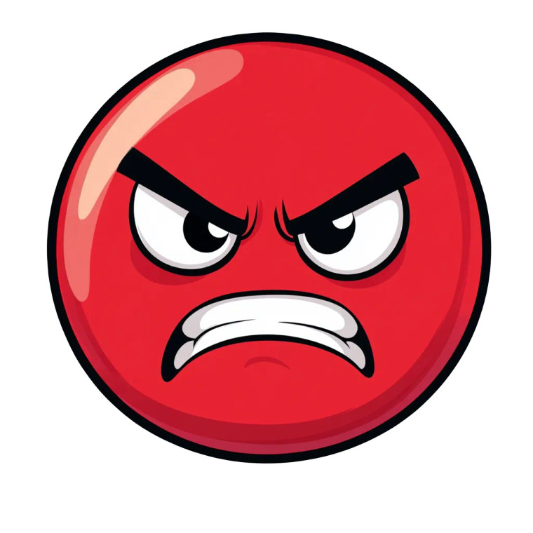 Angry Red Emoji V9 Vinyl Car Decal Sticker – Waterproof & UV-Resistant 8"