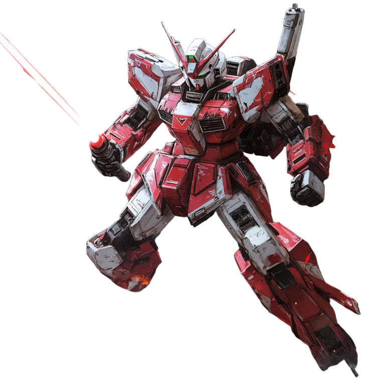 Red White Gundam Vinyl Car Decal Sticker – Waterproof & UV-Resistant 8"