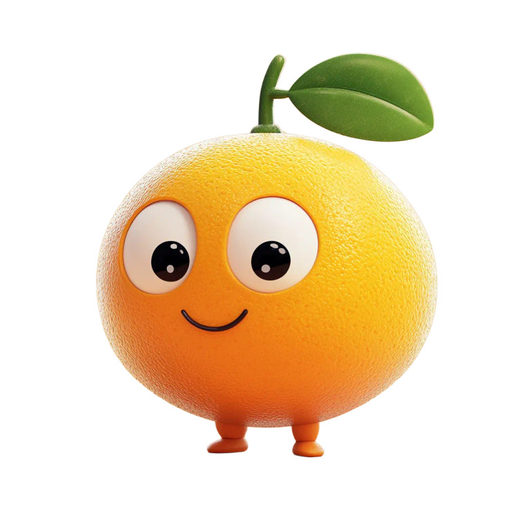 Cartoon Orange Vinyl Car Decal Sticker – Waterproof & UV-Resistant 8"