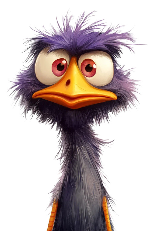 Wacky Ostrich Cartoon Vinyl Car Decal Sticker – Waterproof & UV-Resistant 8"