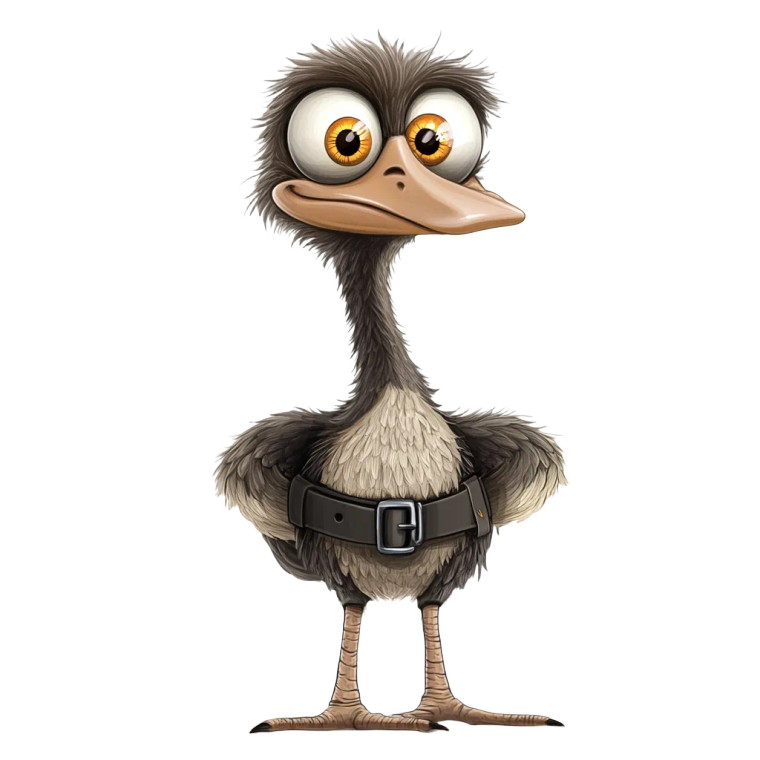 Buckle Ostrich Vinyl Car Decal Sticker – Waterproof & UV-Resistant 8"