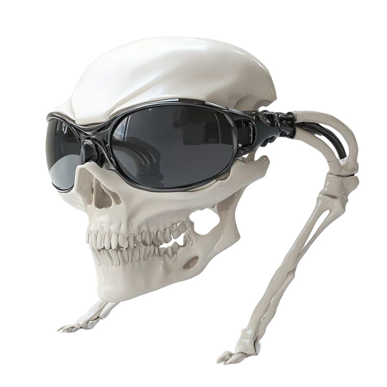 Alien Bone Glasses Vinyl Car Decal Sticker – Waterproof & UV-Resistant 8"