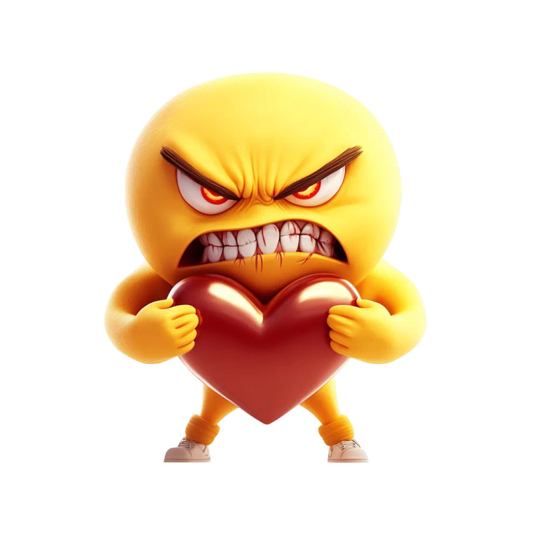 Hateful Emoji Hug Vinyl Car Decal Sticker – Waterproof & UV-Resistant 8"