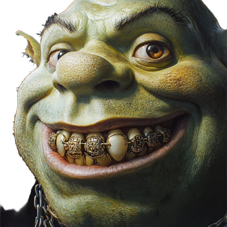 Grillz Shrek Vinyl Car Decal Sticker – Waterproof & UV-Resistant 8"