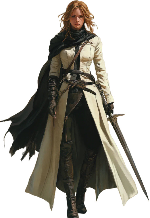 Fantasy Swordswoman V2 Vinyl Car Decal Sticker – Waterproof & UV-Resistant 8"