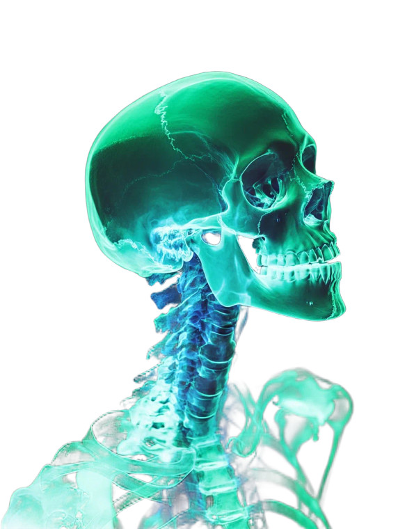 Neon Skeleton X-Ray Vinyl Car Decal Sticker – Waterproof & UV-Resistant 8"
