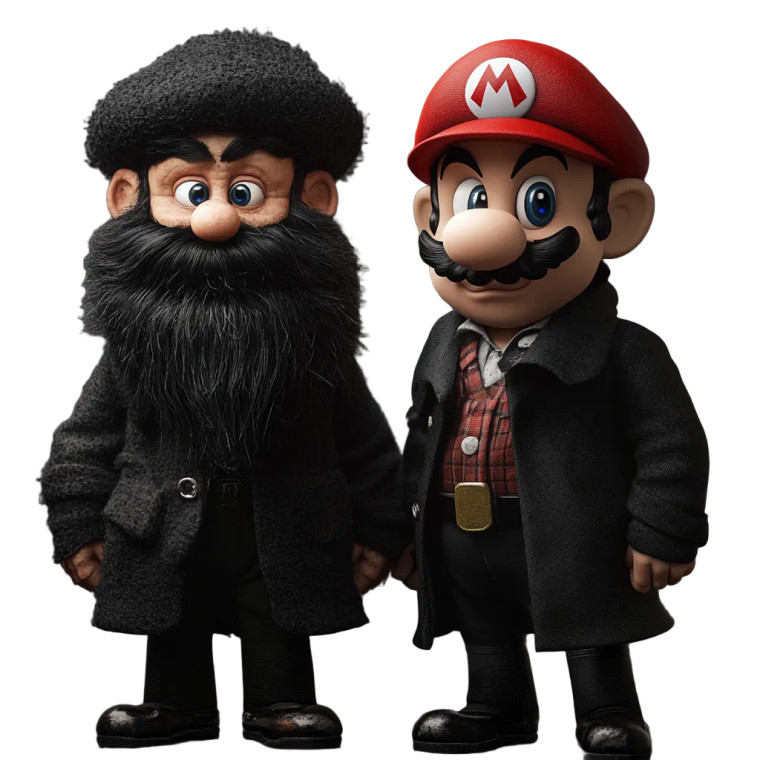 Hasidic Mario Luigi Vinyl Car Decal Sticker – Waterproof & UV-Resistant 8"