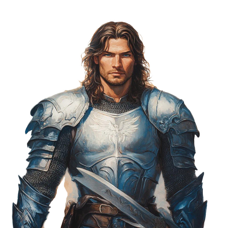 Silver Armored Archangel Vinyl Car Decal Sticker – Waterproof & UV-Resistant 8"