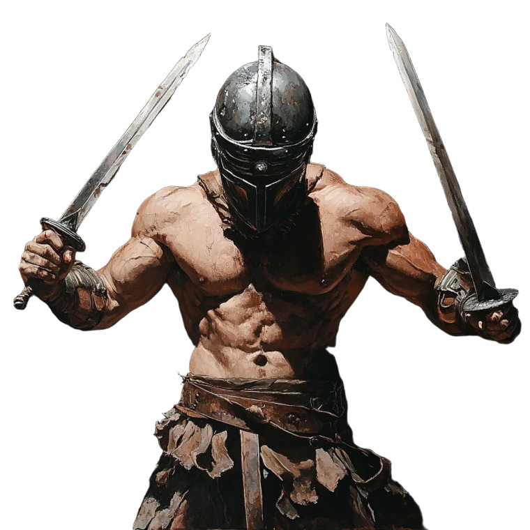 Gladiator Dual Swords Vinyl Car Decal Sticker – Waterproof & UV-Resistant 8"