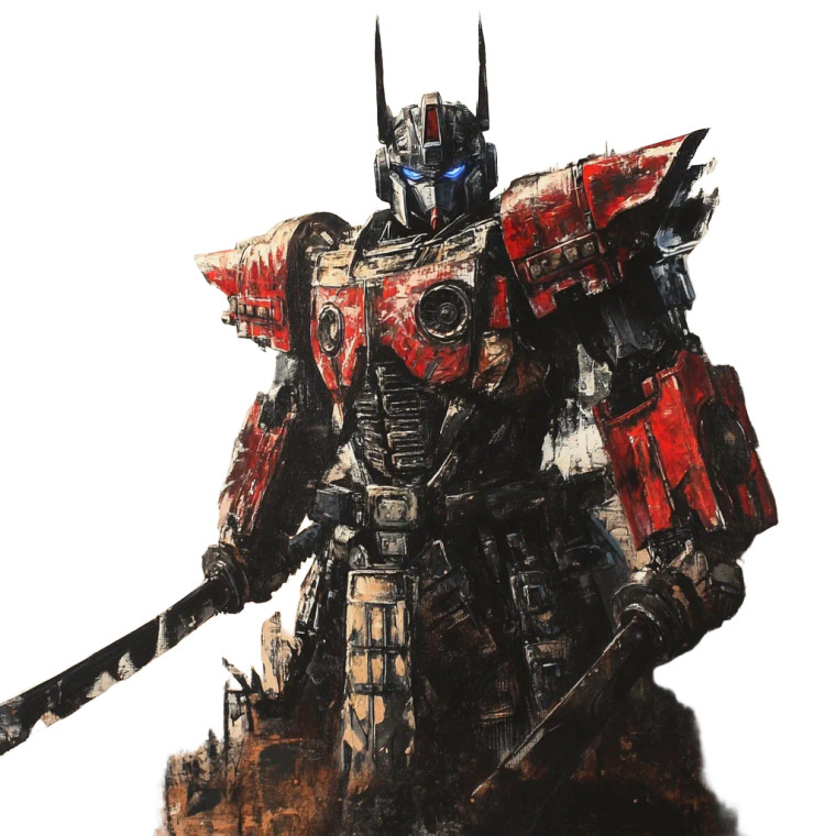 Optimus Samurai Vinyl Car Decal Sticker – Waterproof & UV-Resistant 8"
