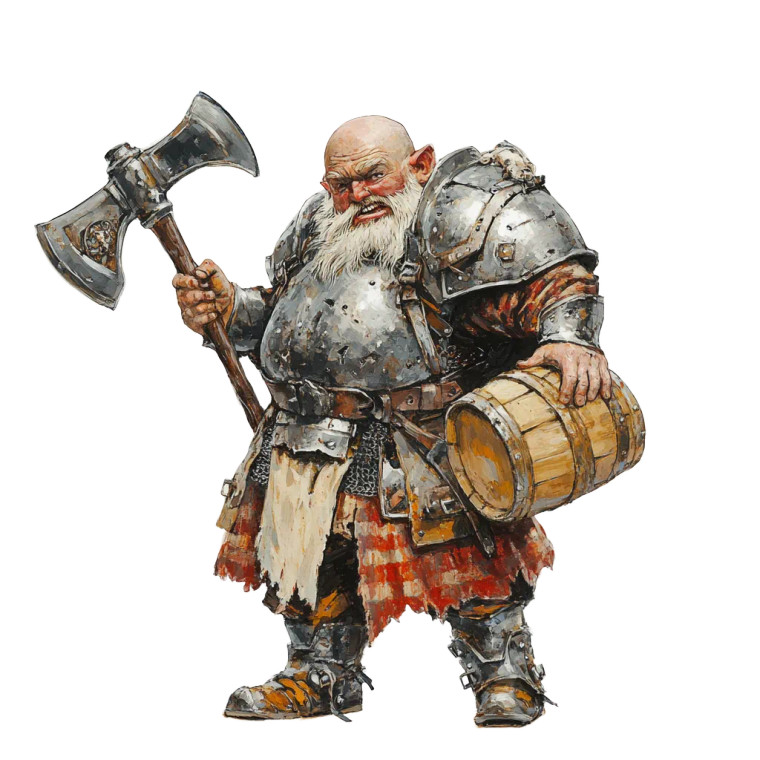 Bald Dwarf Brewmaster Vinyl Car Decal Sticker – Waterproof & UV-Resistant 8"