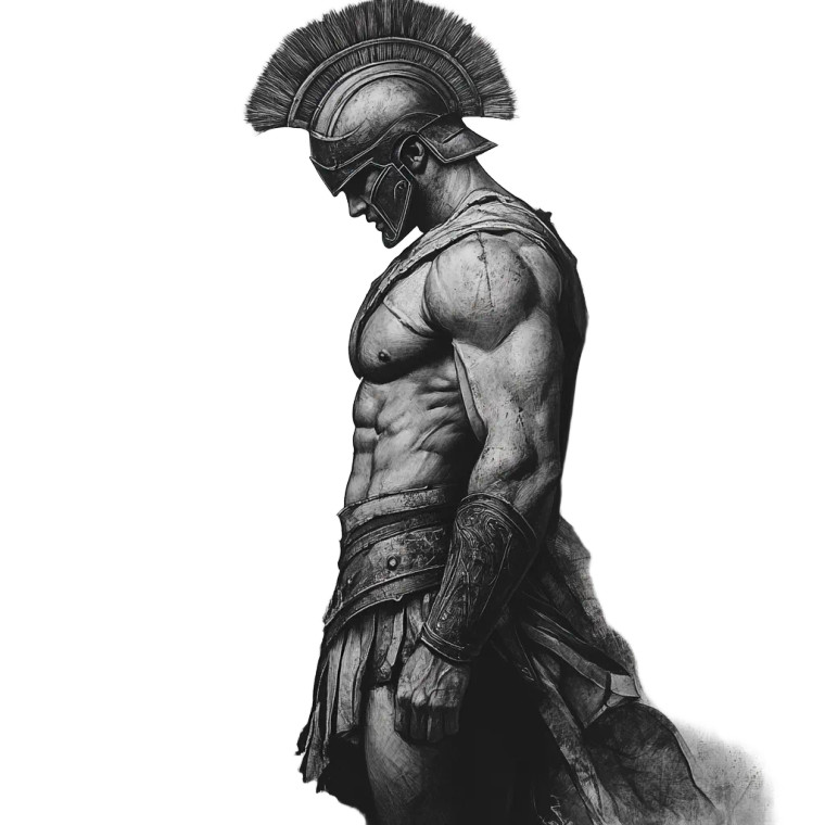 Greek Fighter Tattoo Vinyl Car Decal Sticker – Waterproof & UV-Resistant 8"