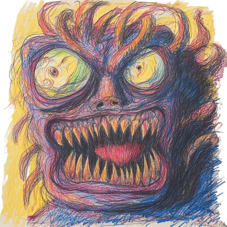 Creepy Angry Monster Vinyl Car Decal Sticker – Waterproof & UV-Resistant 8"