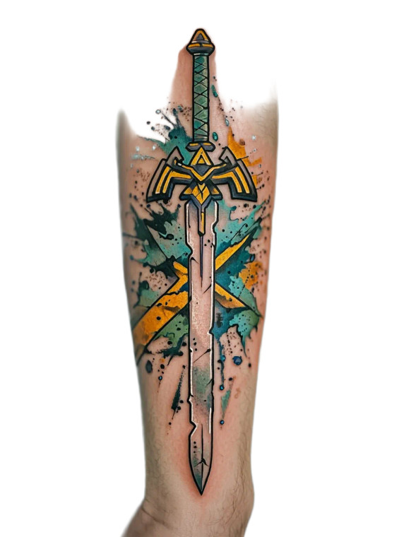 Link'S Sword Tattoo Vinyl Car Decal Sticker – Waterproof & UV-Resistant 8"