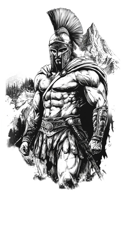 Spartan Warrior Tattoo V11 Vinyl Car Decal Sticker – Waterproof & UV-Resistant 8"