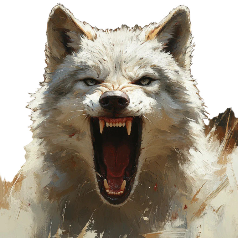 Open-Mouthed Wolf Vinyl Car Decal Sticker – Waterproof & UV-Resistant 8"