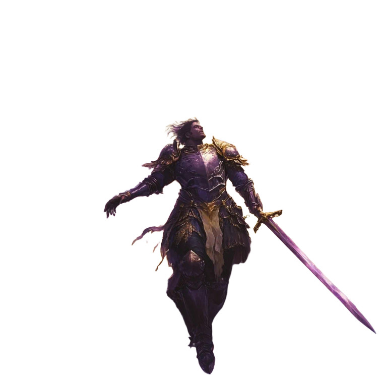 Purple Armored Knight Vinyl Car Decal Sticker – Waterproof & UV-Resistant 8"