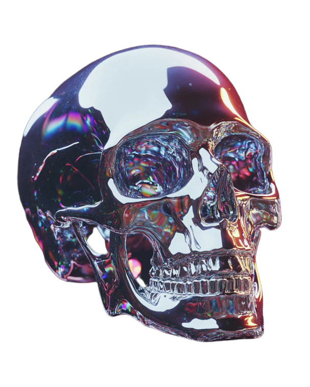 Abstract Holographic Skull Vinyl Car Decal Sticker – Waterproof & UV-Resistant 8"
