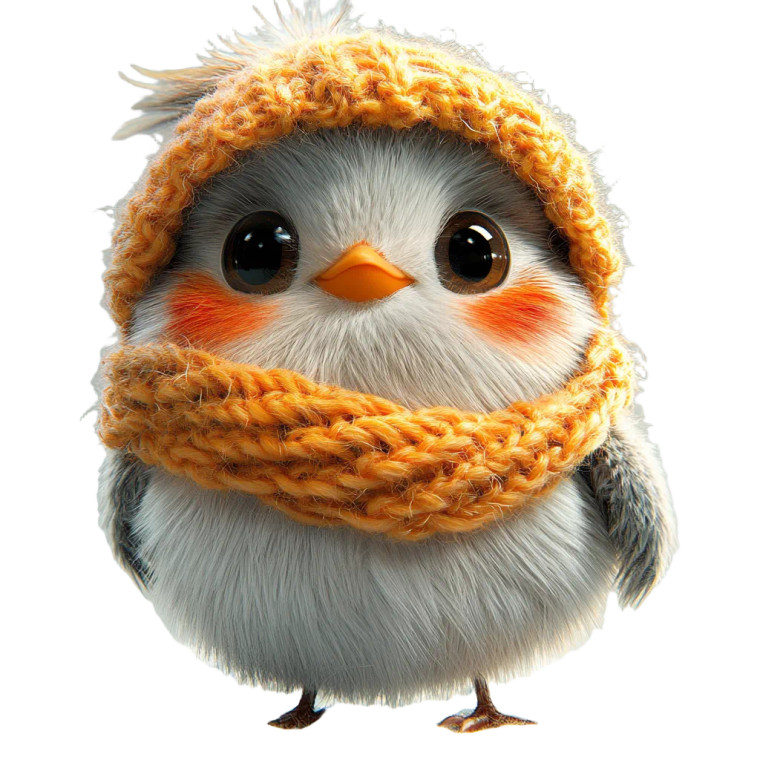 Cute Knitted Bird Vinyl Car Decal Sticker – Waterproof & UV-Resistant 8"