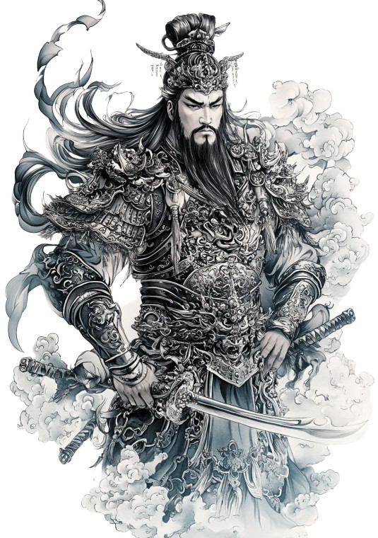 Guan Yu Tattoo Vinyl Car Decal Sticker – Waterproof & UV-Resistant 8"