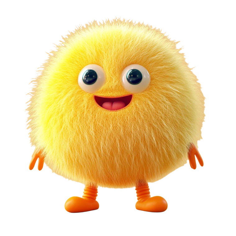 Fluffy Yellow Creature Vinyl Car Decal Sticker – Waterproof & UV-Resistant 8"