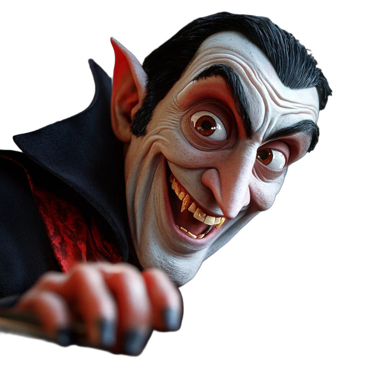 Happy Dracula Driving Vinyl Car Decal Sticker – Waterproof & UV-Resistant 8"