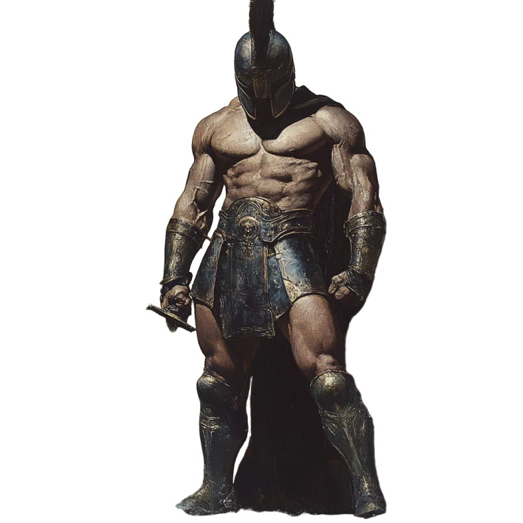 Mythological Gladiator God Vinyl Car Decal Sticker – Waterproof & UV-Resistant 8"