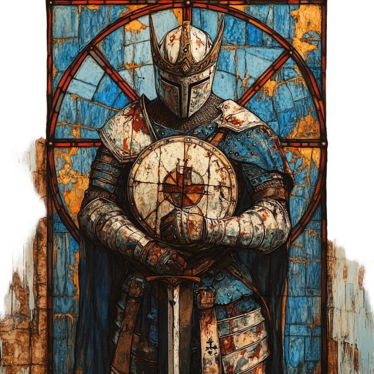 Medieval Knight Painting V5 Vinyl Car Decal Sticker – Waterproof & UV-Resistant 8"