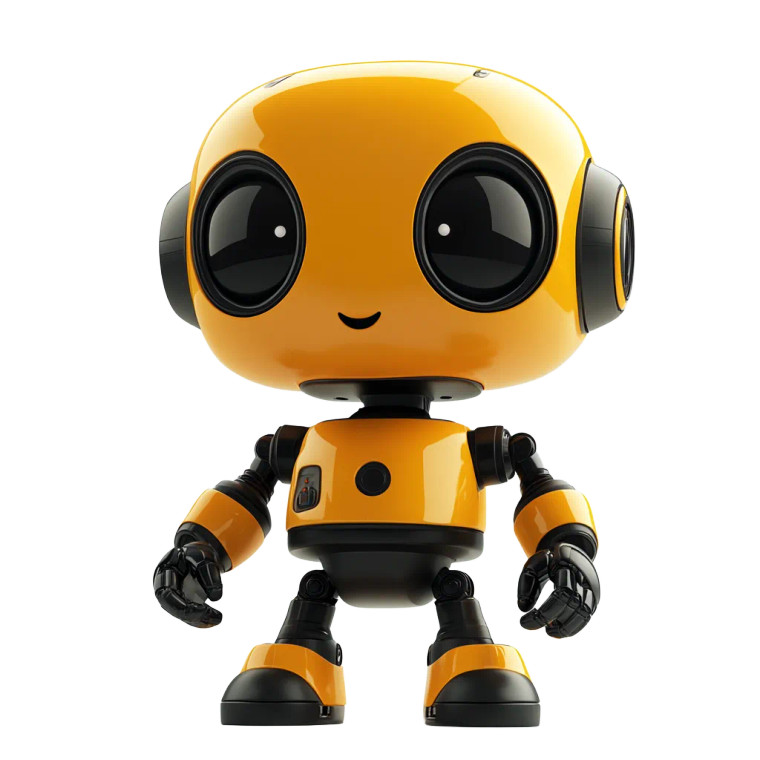 Cartoonish Robot Icon Vinyl Car Decal Sticker – Waterproof & UV-Resistant 8"