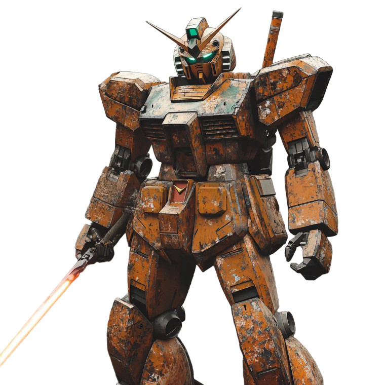 Rusted Gundam Suit Vinyl Car Decal Sticker – Waterproof & UV-Resistant 