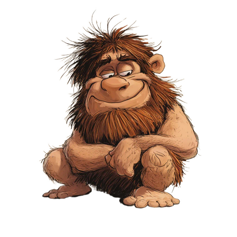 Caveman Cartoon Vinyl Car Decal Sticker – Waterproof & UV-Resistant 8"