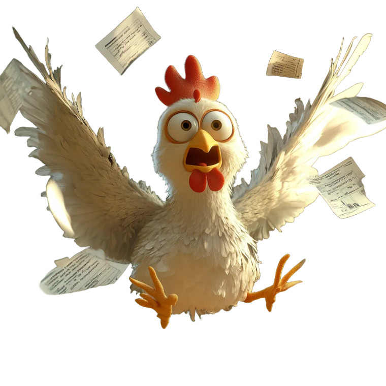 Chaotic Billing Chicken Vinyl Car Decal Sticker – Waterproof & UV-Resistant 8"