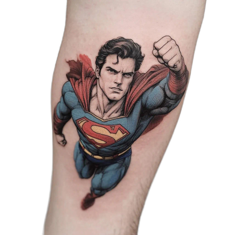 Superman Tattoo Design Vinyl Car Decal Sticker – Waterproof & UV-Resistant 8"
