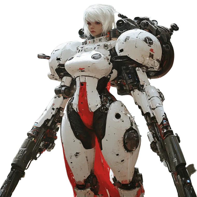 Futuristic Battle Nun Vinyl Car Decal Sticker – Waterproof & UV-Resistant 8"