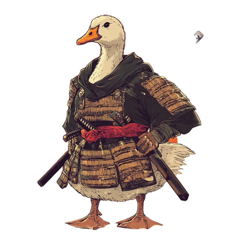 Samurai Goose Vinyl Car Decal Sticker – Waterproof & UV-Resistant 8"