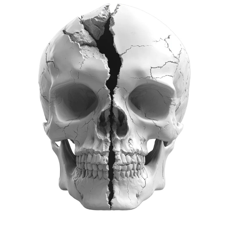 Split Skull Vinyl Car Decal Sticker – Waterproof & UV-Resistant 8"