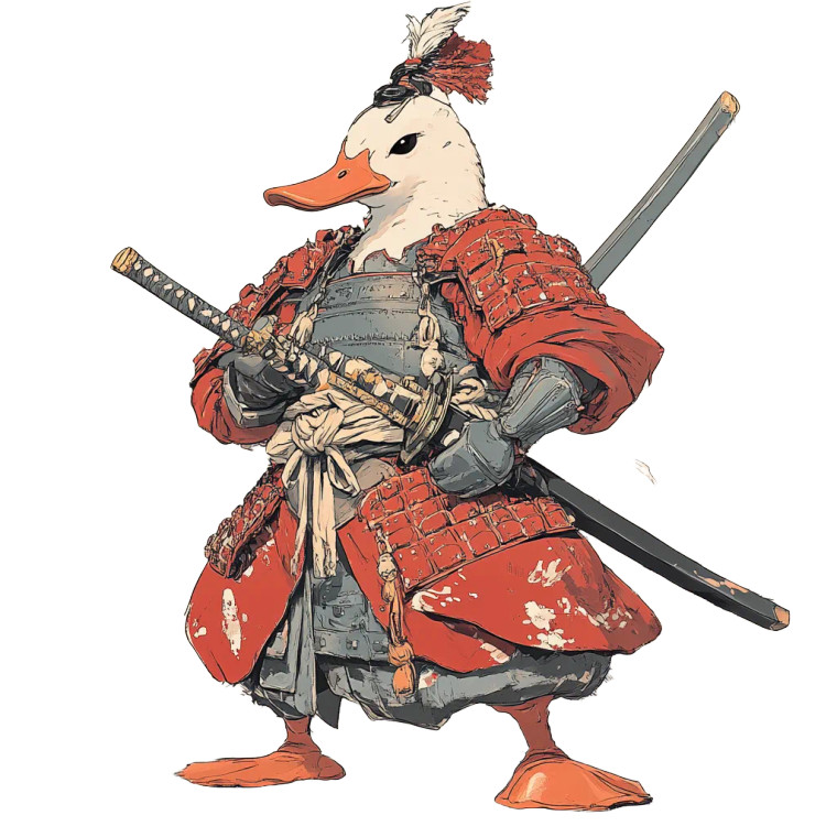 Duck Samurai Avatar Vinyl Car Decal Sticker – Waterproof & UV-Resistant 8"