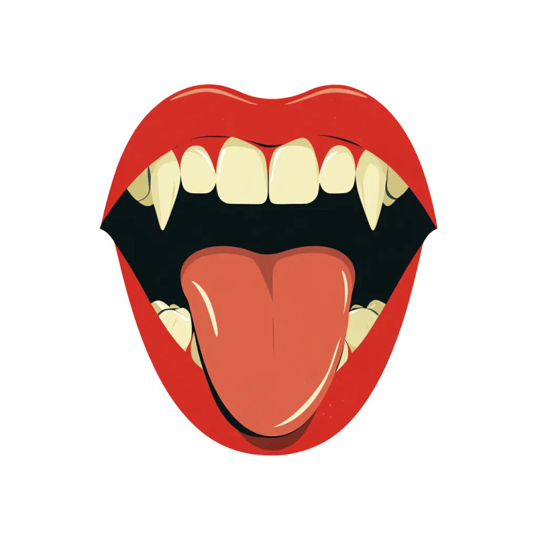 Vampire Tongue Poster Vinyl Car Decal Sticker – Waterproof & UV-Resistant 8"