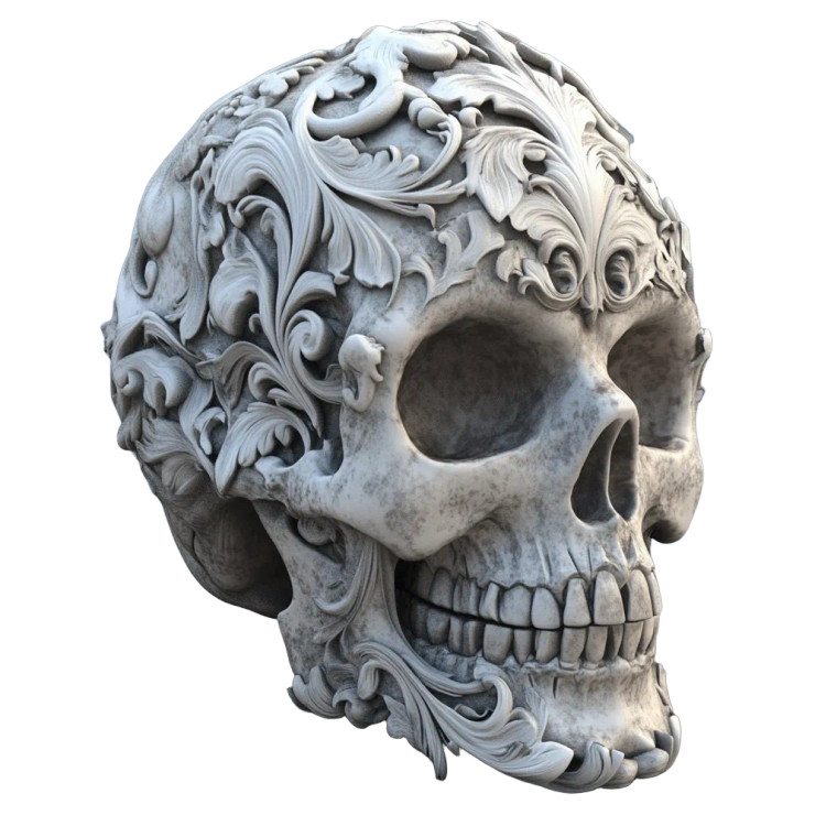 3D Skull Model V2 Vinyl Car Decal Sticker – Waterproof & UV-Resistant 8"