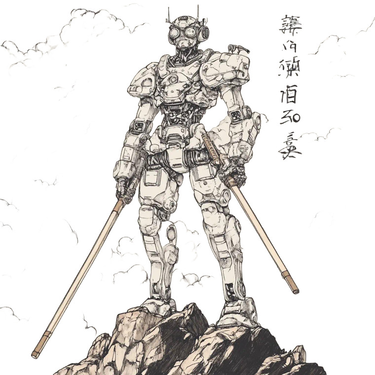 Cybernetic Kabuki Mathematician Vinyl Car Decal Sticker – Waterproof & UV-Resistant 8"